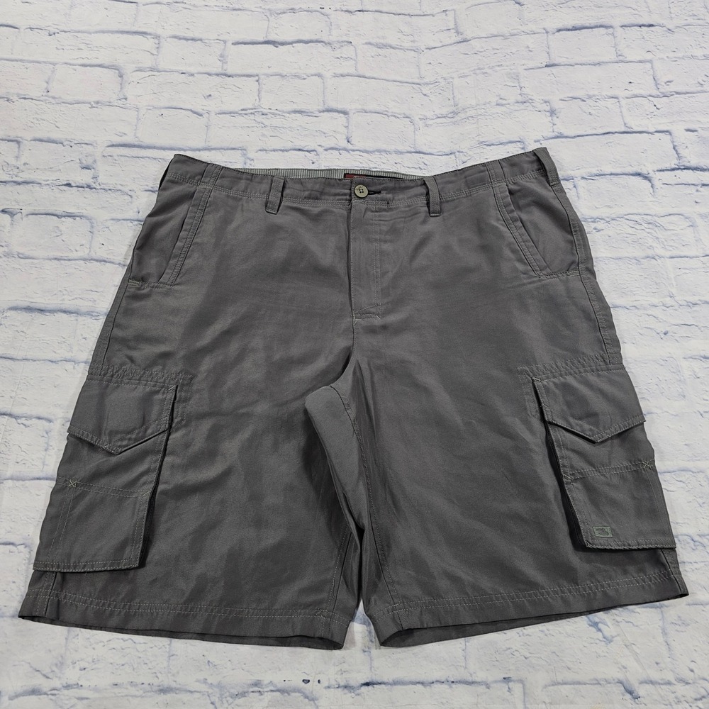 Tony Hawk Cargo Shorts Men 40 Gray Polyester Utility Hiking Skateboarding Casual